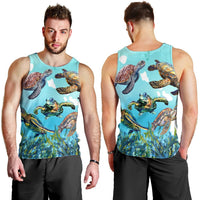 Hawaiian Map Sea Turtles Ocean Polynesian Tank Top - AH - Polynesian Pride