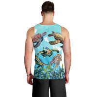 Hawaiian Map Sea Turtles Ocean Polynesian Tank Top - AH - Polynesian Pride