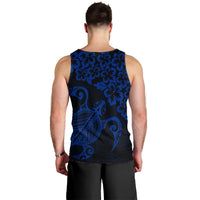 Hawaiian Map Turtle Hibiscus Kanaka Polynesian Tank Top - Blue - AH - Polynesian Pride
