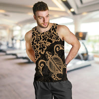 Hawaiian Map Turtle Hibiscus Kanaka Polynesian Tank Top - Gold - AH - Polynesian Pride