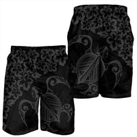 Hawaiian Map Turtle Hibiscus Kanaka Polynesian Men's Shorts - Gray - AH - Polynesian Pride