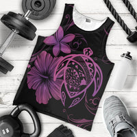 Hawaiian Map Turtle Hibiscus Plumeria Polynesian Tank Top - Pink - AH - Polynesian Pride