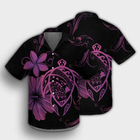 Hawaiian Map Turtle Hibiscus Plumeria Polynesian Hawaiian Shirt - Pink - AH - Polynesian Pride