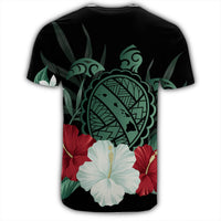 Hawaiian Map Turtle Hibiscus Polynesian T Shirt - Polynesian Pride