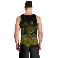 Hawaiian Map Turtle Hibiscus Polynesian Tank Top - Yellow - AH - Polynesian Pride
