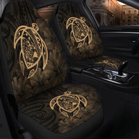 Hawaiian Map Turtle Kanaka Hibiscus Polynesian Car Seat Covers - Gold - AH - Polynesian Pride