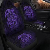 Hawaiian Map Turtle Kanaka Hibiscus Polynesian Car Seat Covers - Purple - AH - Polynesian Pride