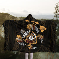 Hawaiian Map Turtle Ohana Hibicus Polynesian Hooded Blanket - AH - Polynesian Pride