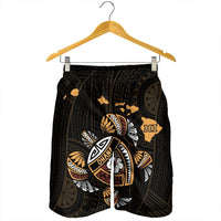 Hawaiian Map Turtle Ohana Hibicus Polynesian Men's Shorts - AH - Polynesian Pride