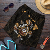 Hawaiian Map Turtle Ohana Hibicus Polynesian Men's Shorts - AH Art - Polynesian Pride
