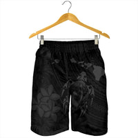 Hawaiian Map Turtle Plumeria Hibiscus Fish Hook Polynesian Men's Shorts Grey - AH - Polynesian Pride