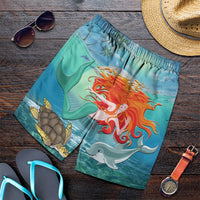 Hawaiian Mermaid Turtle Dolphin Polynesian Men's Shorts - AH Art - Polynesian Pride