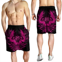 Hawaiian Owl Hibiscus Plumeria Polynesian Men's Shorts - Pink - AH - Polynesian Pride