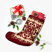 Hawaiian Palm Tree Quilt Vintage Christmas Stocking - AH - Polynesian Pride