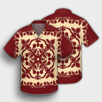 Hawaiian Palm Tree Quilt Vintage Hawaiian Shirt - AH - Polynesian Pride