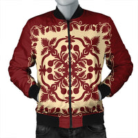 Hawaiian Palm Tree Quilt Vintage Bomber Jacket - AH Black Unisex - Polynesian Pride