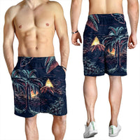 Hawaiian Palm Tree Volcano Night On The Land Men's Shorts - AH - Polynesian Pride