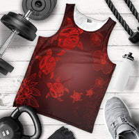 Hawaiian Plumeria Hibiscus Turtle Under Sea Polynesian Tank Top Red AH - Polynesian Pride