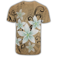 Hawaiian Plumeria Polynesian T Shirt Gold AH - Polynesian Pride
