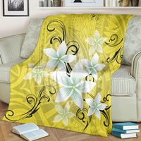 Hawaiian Plumeria Polynesian Premium Blankets - Yellow - AH - Polynesian Pride