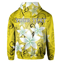 Custom Hawaiian Plumeria Polynesian Hoodie Yellow - Polynesian Pride