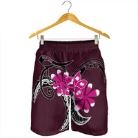 Hawaiian Plumeria Polynesian Pink Men's Shorts - AH - Polynesian Pride