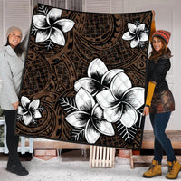 Hawaiian Plumeria Tribe Brown Polynesian Premium Quilts AH - Polynesian Pride