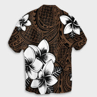 Hawaiian Plumeria Tribe Brown Polynesian Hawaiian Shirt AH - Polynesian Pride