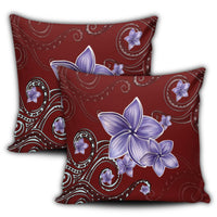 Hawaiian Plumeria Violet Polynesian Red Pillow Covers - AH - Polynesian Pride