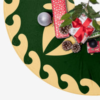 Hawaiian Quilt Pattern Palm Tree Proudly Tree Skirt - Green Beige - AH - Polynesian Pride