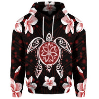 Custom Hawaiian Reddie Turtle Plumeria Hoodie - Polynesian Pride