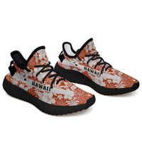 Hawaiian Sneakers YZ Hibiscus Flower Pattern Black - Polynesian Pride