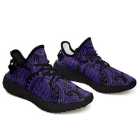Hawaiian Sneakers YZ Polynesian Maori Lauhala Violet AH Black - Polynesian Pride