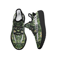 Hawaiian Sneakers YZ Summer Plumerias Flowers Palm Tree Monstera Leaves - Polynesian Pride