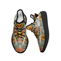 Hawaiian Sneakers YZ Tropical Flowers Hibiscus Pink Yellow - Polynesian Pride