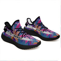 Hawaiian Sneakers YZ Tropical Flowers Pink Black - Polynesian Pride