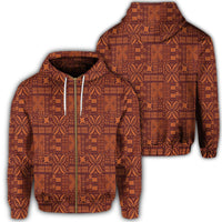 Hawaiian Traditional Aboriginal Pattern Polynesian Zip Hoodie Unisex Art - Polynesian Pride