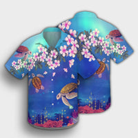 Hawaiian Turtle And Plumeria Pattern Polynesian Hawaiian Shirt - AH - Polynesian Pride