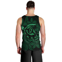 Hawaiian Turtle Hibiscus Plumeria Kanaka Polynesian Tank Top Green - Soft Style - AH - Polynesian Pride
