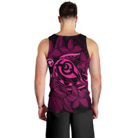 Hawaiian Turtle Hibiscus Plumeria Kanaka Polynesian Tank Top Pink - Soft Style - AH - Polynesian Pride