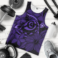 Hawaiian Turtle Hibiscus Plumeria Kanaka Polynesian Tank Top Purple - Soft Style - AH - Polynesian Pride