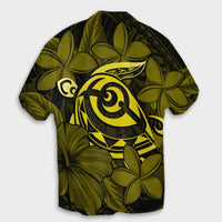 Hawaiian Turtle Hibiscus Plumeria Kanaka Polynesian Hawaiian Shirt Yellow - Soft Style - AH - Polynesian Pride