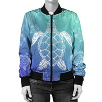 Hawaiian Turtle In The Sea Polynesian Bomber Jacket - AH - Polynesian Pride