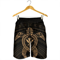 Hawaiian Turtle Kanaka Polynesian Men's Shorts - Gold - AH - Polynesian Pride