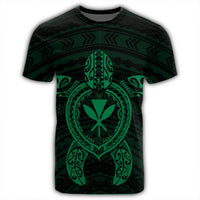 Hawaiian Turtle Kanaka Polynesian T Shirt Green AH - Polynesian Pride