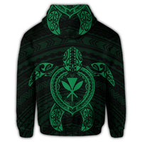 Hawaiian Turtle Kanaka Polynesian Hoodie Green - Polynesian Pride