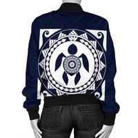 Hawaiian Turtle Pattern Bomber Jacket - AH - Polynesian Pride