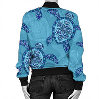 Hawaiian Turtle Plumeria Bomber Jacket - AH - Polynesian Pride