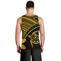 Hawaiian Turtle Plumeria Kakau Polynesian Quilt Tank Top Neo Yellow AH - Polynesian Pride