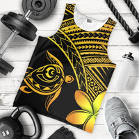 Hawaiian Turtle Plumeria Kakau Polynesian Quilt Tank Top Neo Yellow AH - Polynesian Pride